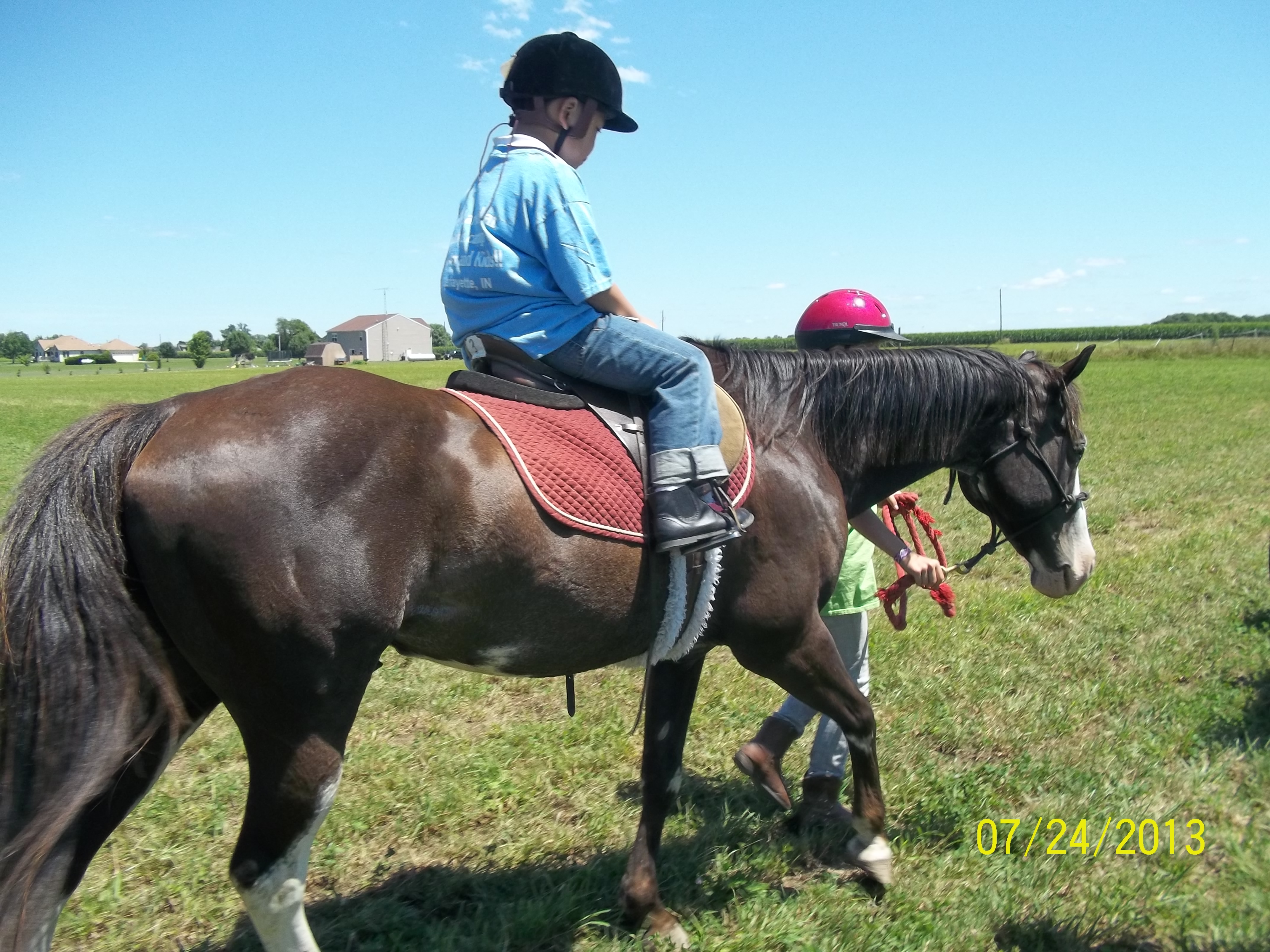 beginner rider on horse